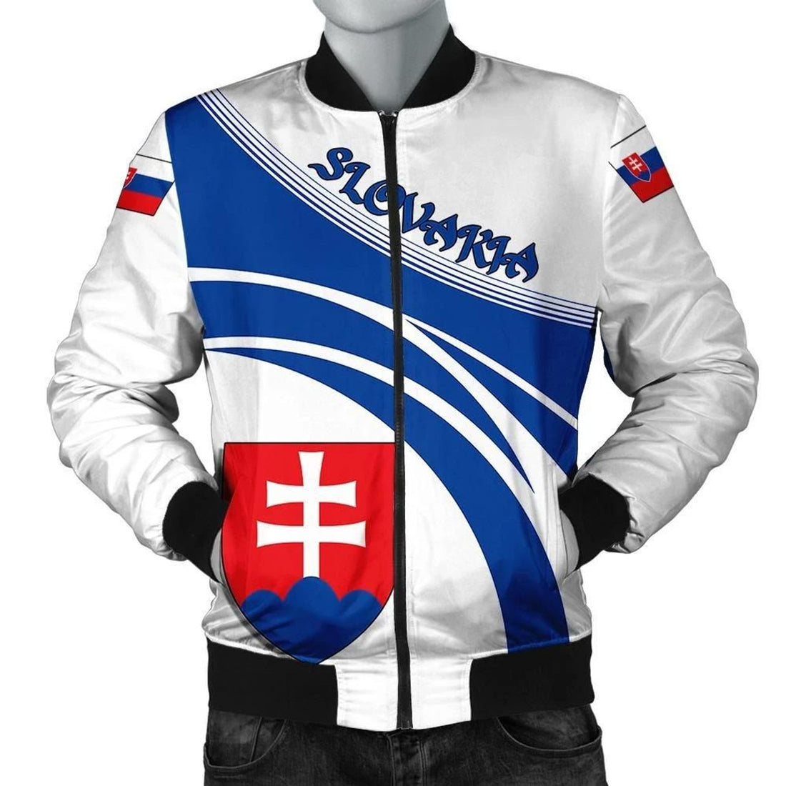 FUNSTUFFPRINT Slovakia Coat Of Arms Men Bomber Jacketticket W 3D Bomber Jacket