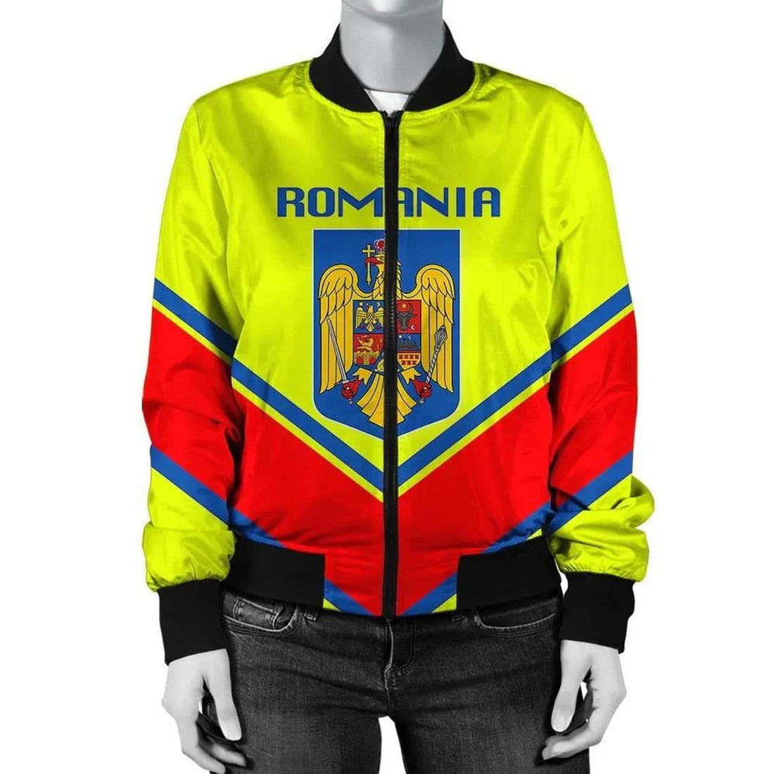 FUNSTUFFPRINT Slovakia Coat Of Arms Women Bomber Jacket Lucian Style 3D Bomber Jacket