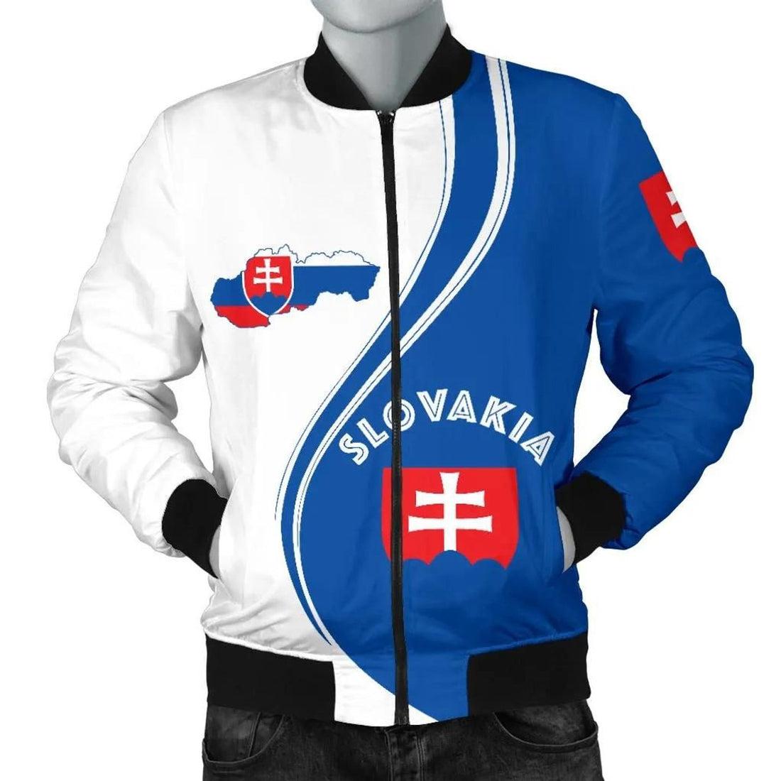 FUNSTUFFPRINT Slovakia Men's Bomber Jacket - Generation 3D Bomber Jacket