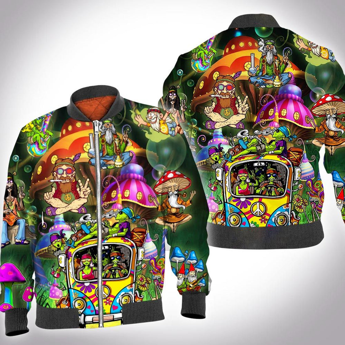 FUNSTUFFPRINT Smoke weed get high 3D All Over Printed Shirt, 3D Bomber Jacket