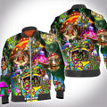 FUNSTUFFPRINT Smoke weed get high 3D All Over Printed Shirt, 3D Bomber Jacket