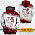 FUNSTUFFPRINT 3D Snowman Grandma Candy Cane Christmas All Over 3D Hoodie and Zip Hoodie