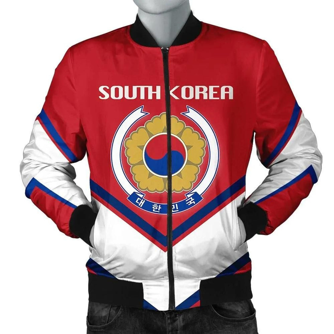 FUNSTUFFPRINT South Korea Coat Of Arms Men Bomber Jacket Lucian Style 3D Bomber Jacket