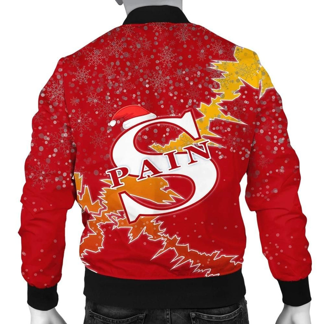 FUNSTUFFPRINT Spain Christmas Coat Of Arms Men Bomber Jacket Style 3D Bomber Jacket