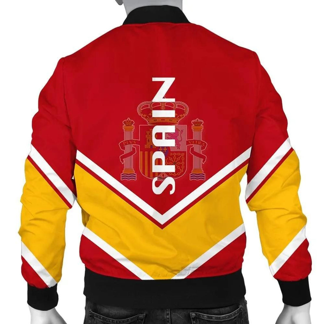 FUNSTUFFPRINT Spain Coat Of Arms Men Bomber Jacket Lucian Style 3D Bomber Jacket