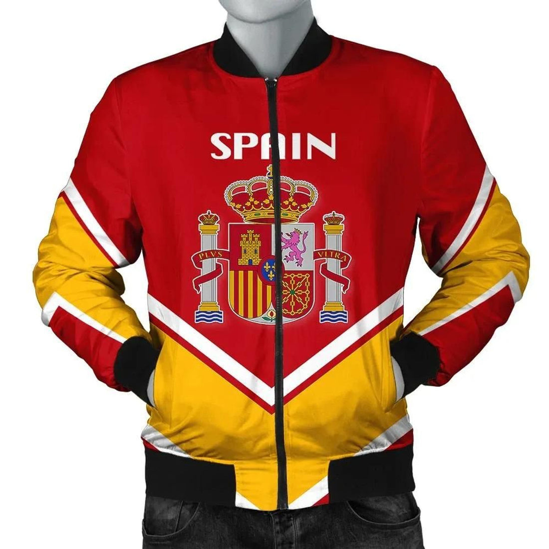 FUNSTUFFPRINT Spain Coat Of Arms Men Bomber Jacket Lucian Style 3D Bomber Jacket