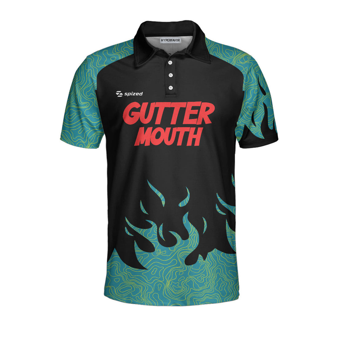 Custom Spized Bowling Topographic Custom Polo Shirt - Perfect Gift For Men