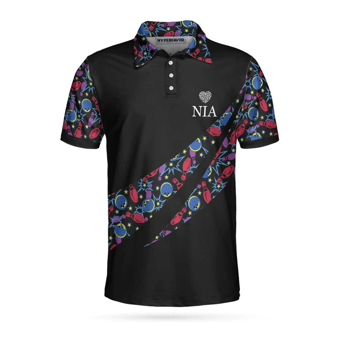 Custom Splits Bowling Logo NIA Custom Polo Shirt - Perfect Gift For Men