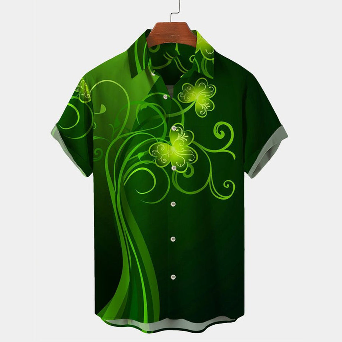 St. Patrick's Day Shamrock Gradient Hawaiian Shirt, Hawaiian shirt for men and women