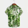 St. Patrick's Men's Hawaiian Shirts Clover Oversized Stretch Easy Care Aloha Shirts, St. Patrick's Day gifts