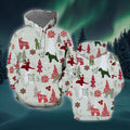 FUNSTUFFPRINT 3D Standard Schnauzer Dog Christmas All Over 3D Hoodie and Zip Hoodie