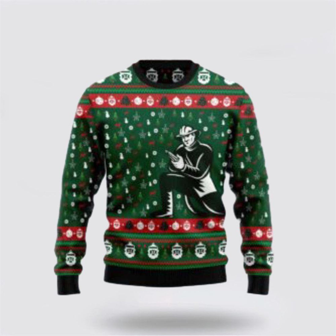 FUNSTUFFPRINT Stay Festive With Our Awesome Firefighter Ugly Christmas Sweater – Christmas Gifts For Firefighters Ugly  Sweater