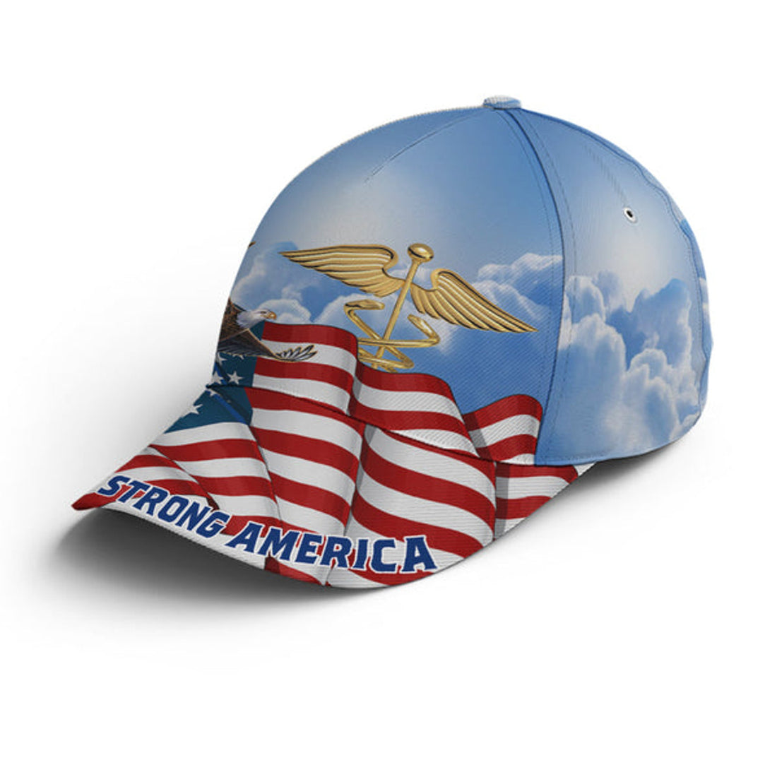 FUNSTUFFPRINT Stay Strong America Eagle And Nurse Sign Baseball Cap