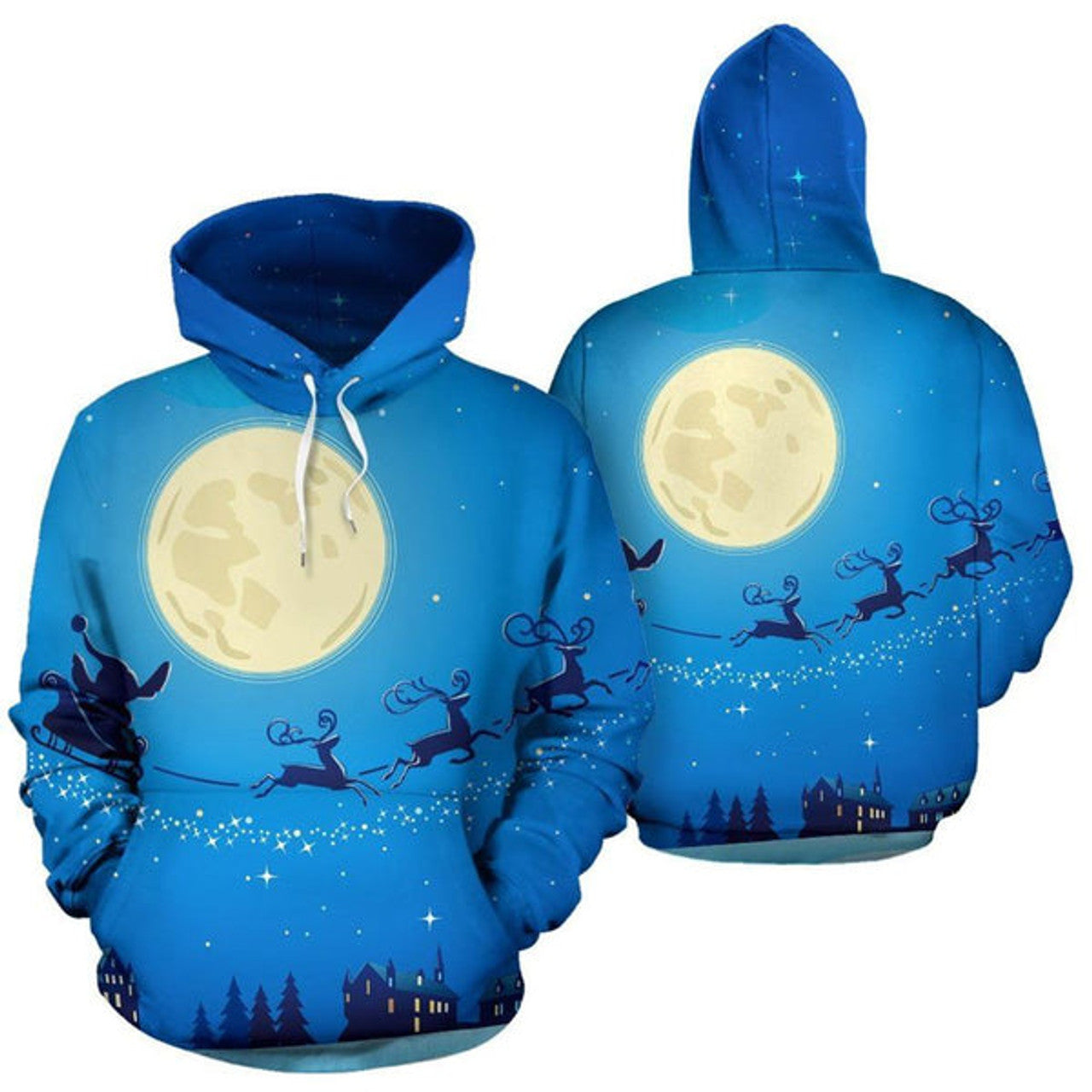 FUNSTUFFPRINT 3D Stitch Christmas All Over 3D Hoodie and Zip Hoodie