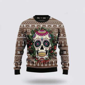 FUNSTUFFPRINT Stunning Sugar Skull Ugly Christmas Sweater – Christmas Gifts For Frends Ugly  Sweater