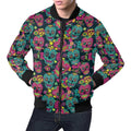 FUNSTUFFPRINT Sugar Skull Girly Skeleton Floral Pattern Print Mens 3D Bomber Jacket