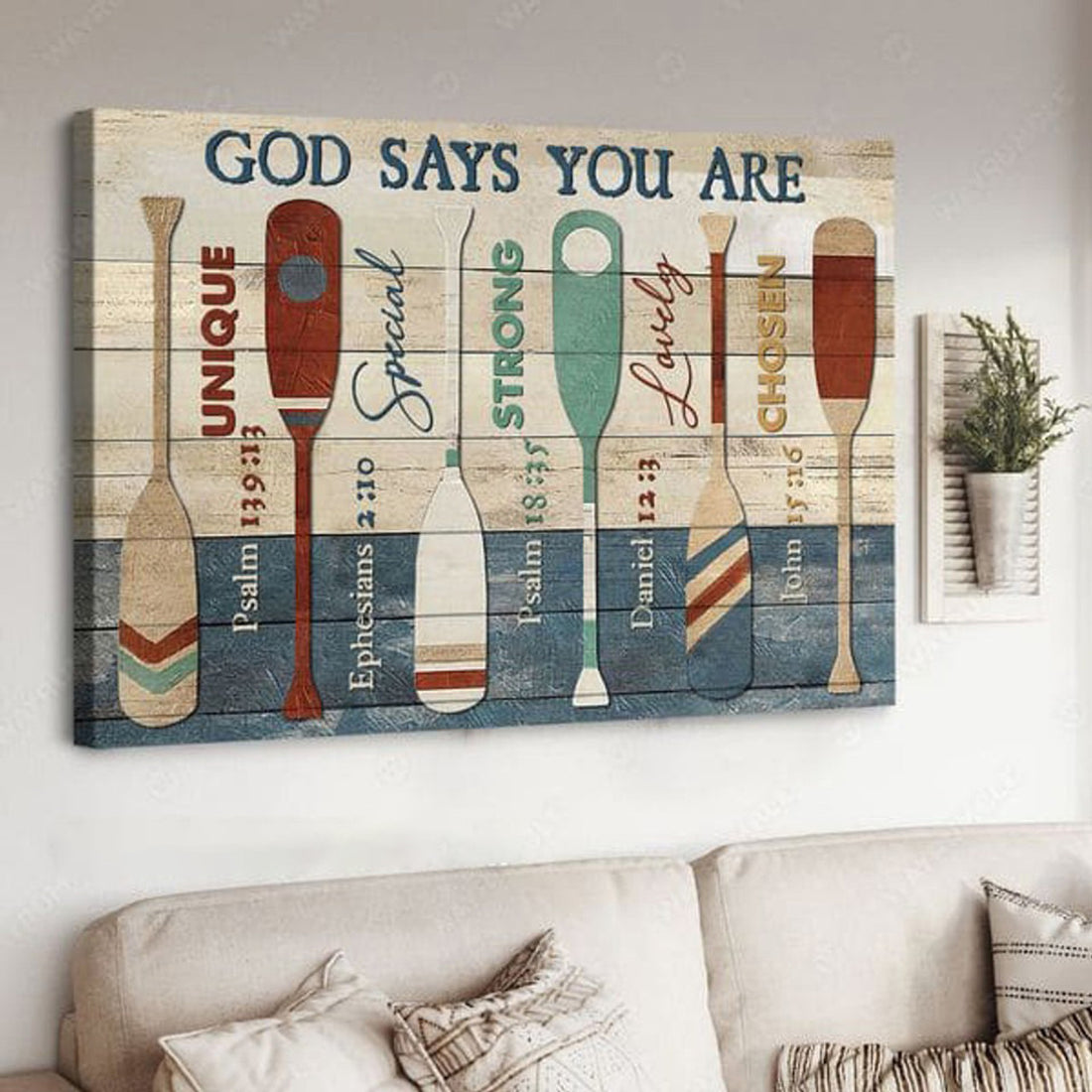 Summer Gift, God Says You Are Unique Special Lovely Precious Strong Chosen Poster and Canvas
