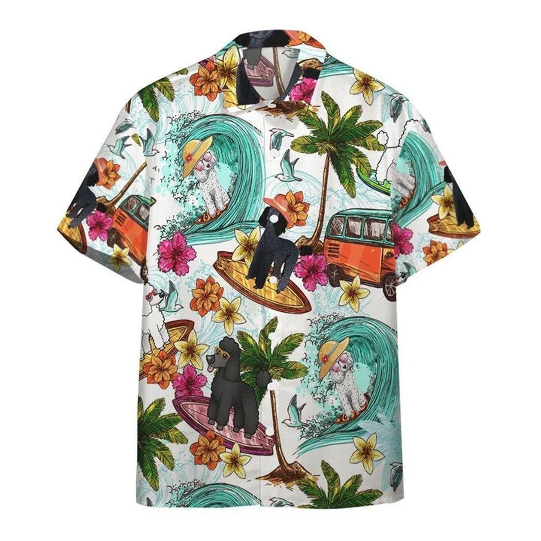 Summer Dog Watercolor Hawaiian Shirt, Summer aloha hawaii shirt for Men women