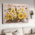 Sunflower Poster, Butterfly Flower, God Says You Are Unique Special Lovely Strong Chosen Poster and Canvas