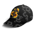 FUNSTUFFPRINT Sunflower Faith Floral Black Baseball Cap