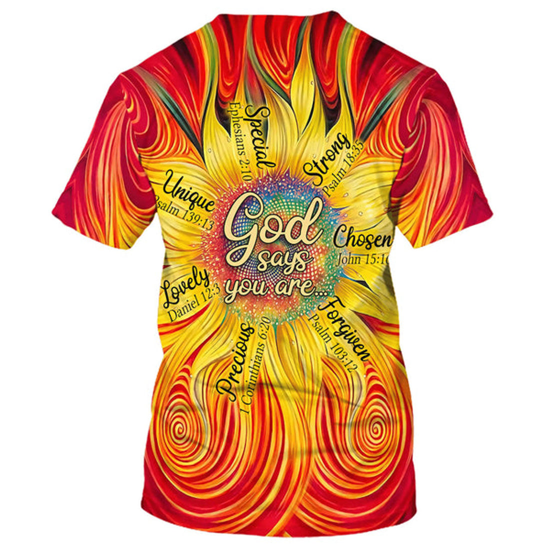 FUNSTUFFPRINT Sunflower God Say You Are 3D All Over Printed Shirt for Men and Women
 3D T-shirt