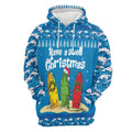 FUNSTUFFPRINT 3D Surfer Swell Christmas All Over 3D Hoodie and Zip Hoodie