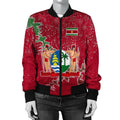FUNSTUFFPRINT Suriname Christmas Coat Of Arms Women Bomber Jacket Style 3D Bomber Jacket