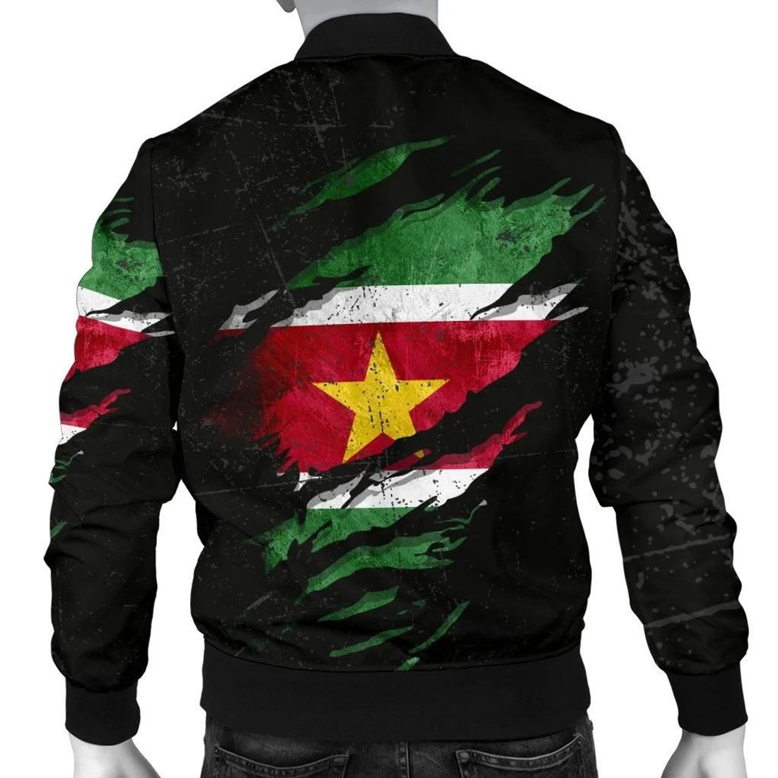 FUNSTUFFPRINT Suriname In Me Men's Bomber Jacket - Special Grunge Style 3D Bomber Jacket