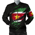 FUNSTUFFPRINT Suriname In Me Men's Bomber Jacket - Special Grunge Style 3D Bomber Jacket