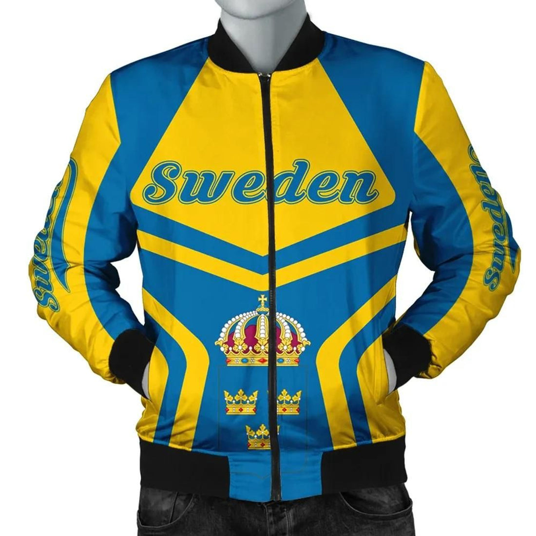FUNSTUFFPRINT Sweden Coat Of Arms Men Bomber Jacket My Style 3D Bomber Jacket