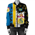 FUNSTUFFPRINT Sweden Coat Of Arms Women's Bomber Jacket - Flag Style JH 3D Bomber Jacket