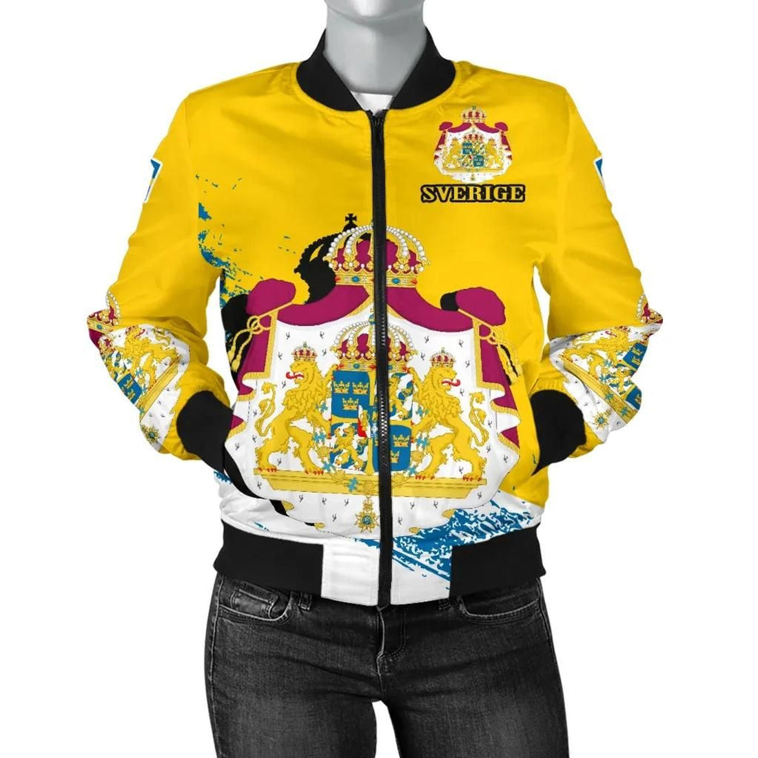 FUNSTUFFPRINT Sweden Special Women's 3D Bomber Jacket