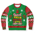 FUNSTUFFPRINT Sweet But Twisted, Does That Make Me a Candy Cane Ugly Christmas Sweater, Christmas Sweater, Ugly Sweater, Funny Xmas Sweaters Ugly Sweater