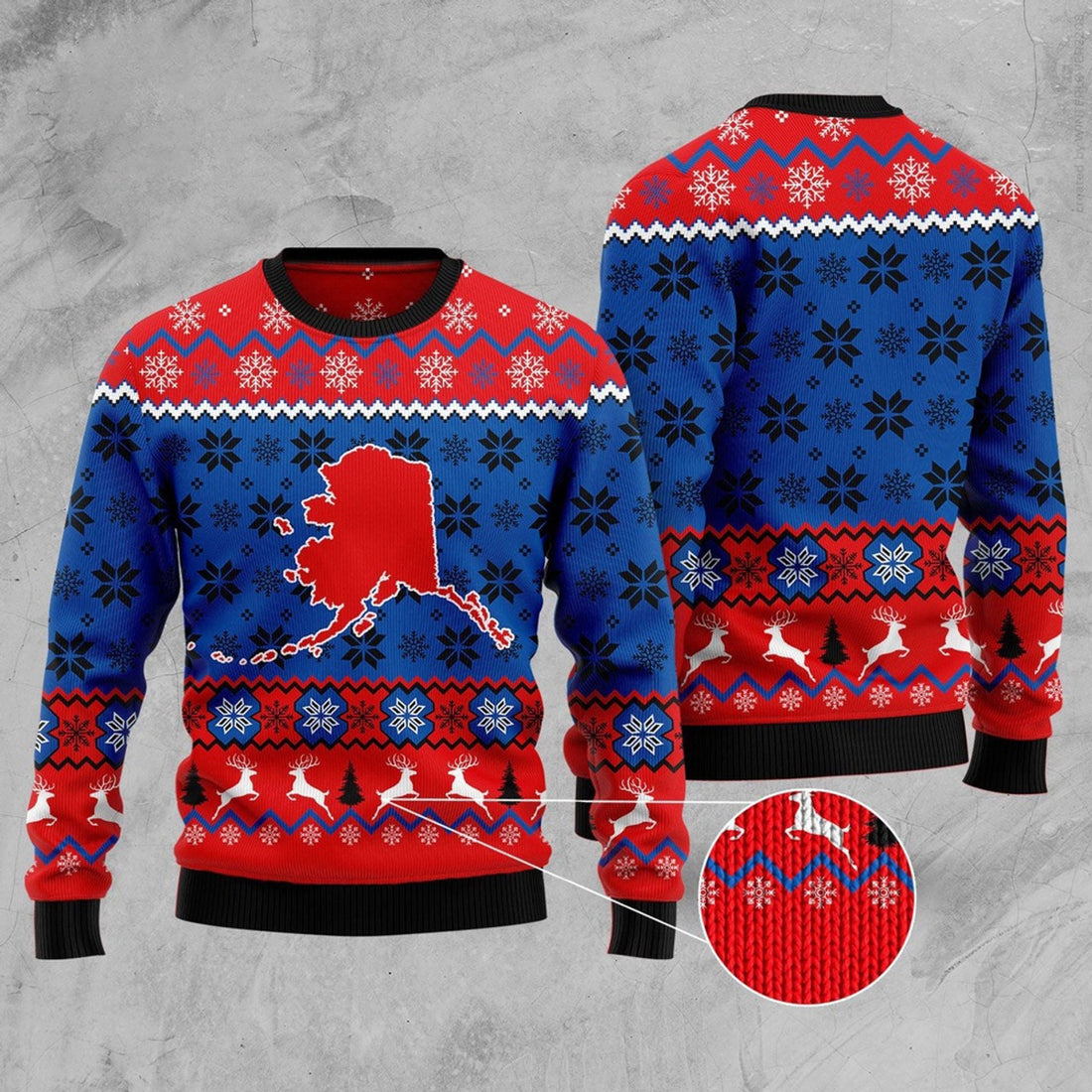 FUNSTUFFPRINT Sweet Home Alaska Ugly Christmas Sweater, Christmas Sweater, Ugly Sweater, Funny Xmas Sweaters Ugly Sweater