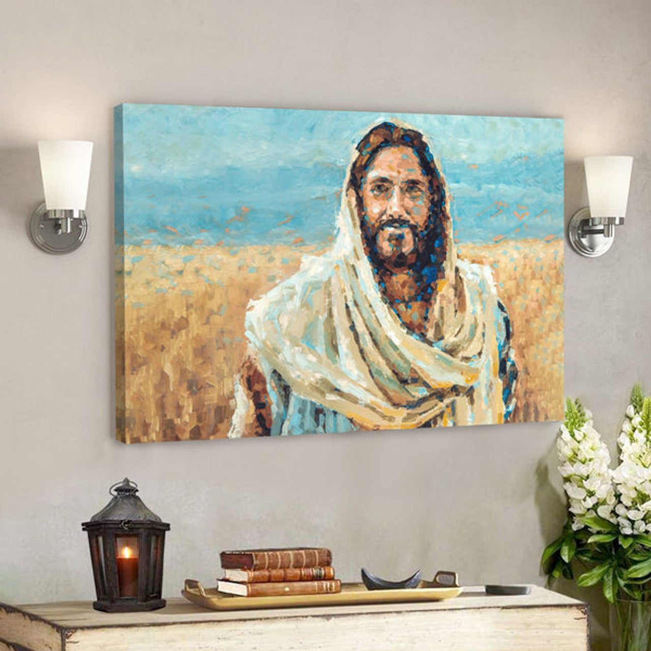 Sweet is the Peace Canvas - Religious Canvas Painting - Jesus Canvas Poster - Jesus Wall Art - Christian Canvas Prints - Christian Gift 