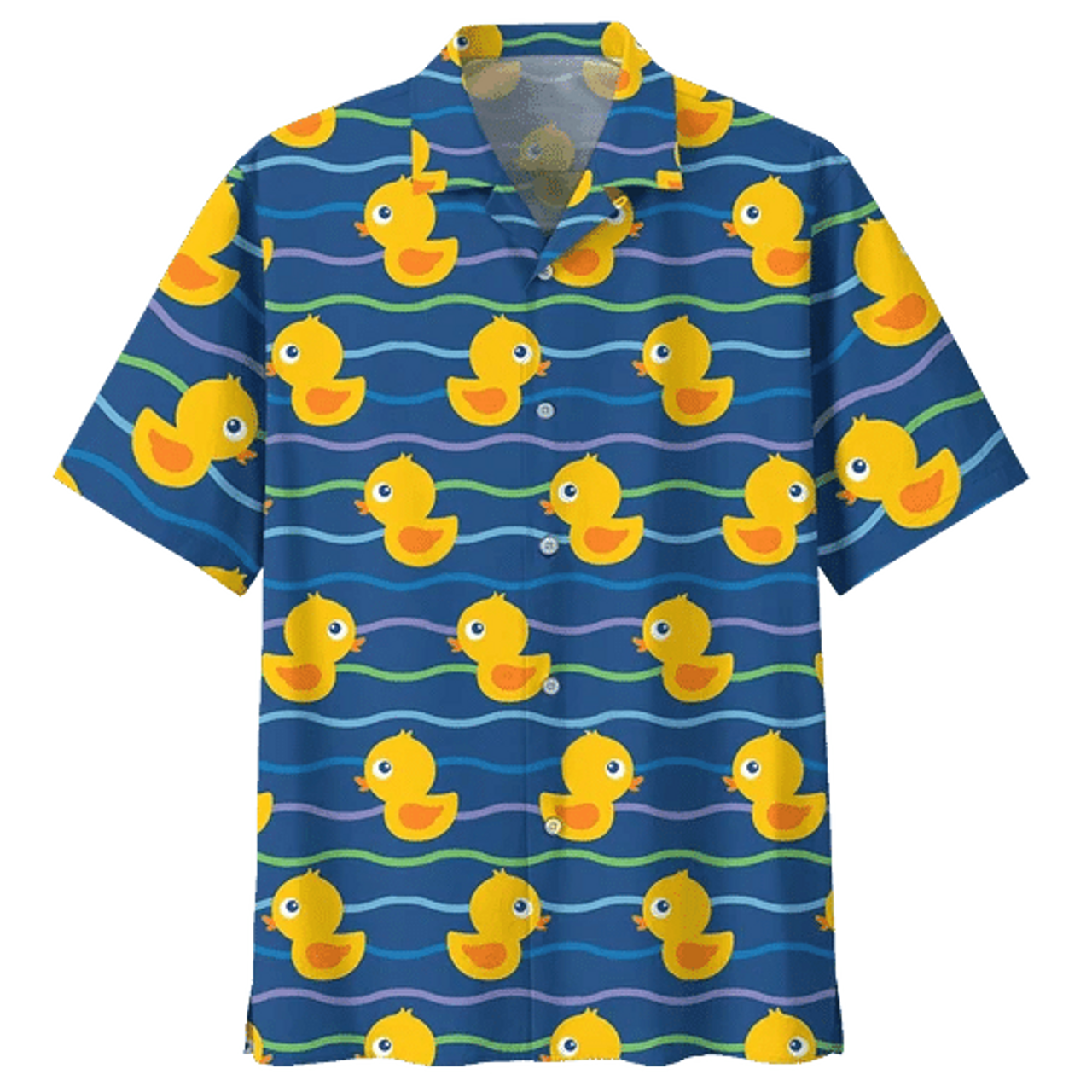 Swimming Duck Background Hawaiian Shirt, Duck hawaii shirt, Duck shirt for Family