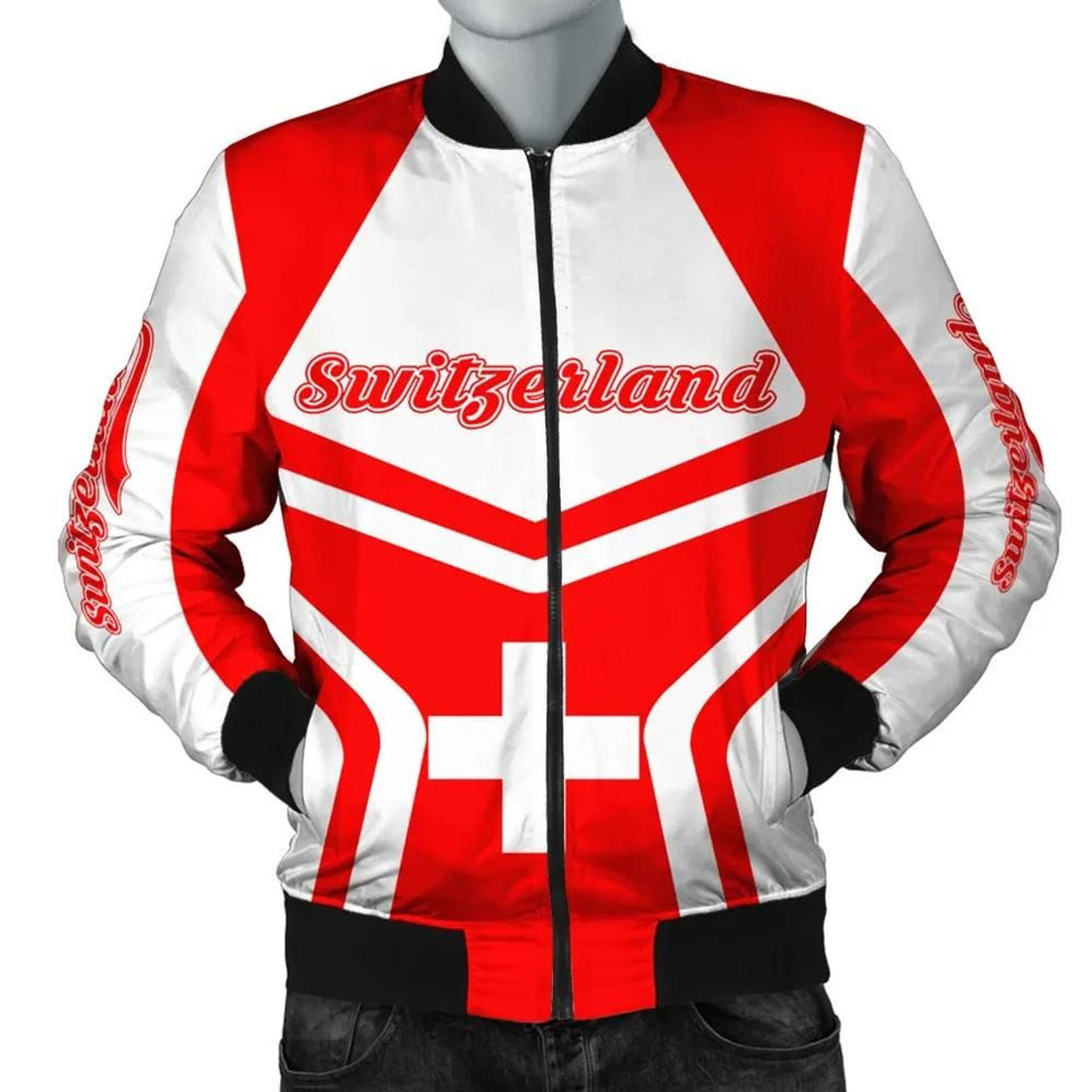 FUNSTUFFPRINT Switzerland Coat Of Arms Men Bomber Jacket My Style 3D Bomber Jacket