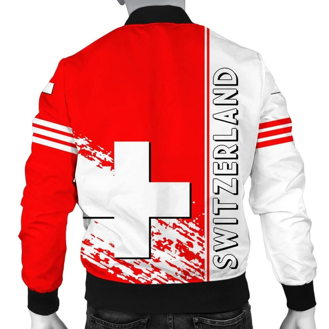 FUNSTUFFPRINT Switzerland Coat Of Arms Men Bomber Jacket Quarter Style 3D Bomber Jacket