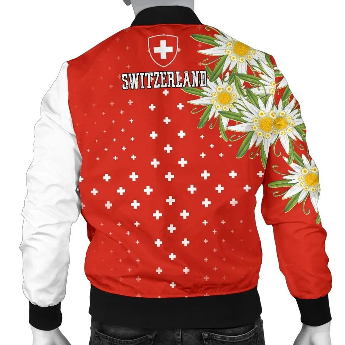 FUNSTUFFPRINT Switzerland Edelweiss Special Men's 3D Bomber Jacket
