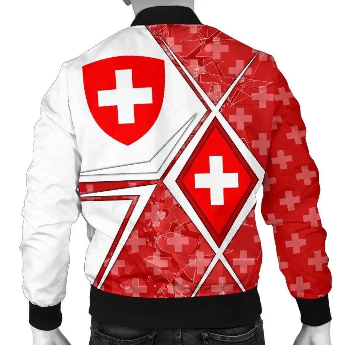 FUNSTUFFPRINT Switzerland Men'n Bomber Jacket - Swiss Legend - 3D Bomber Jacket
