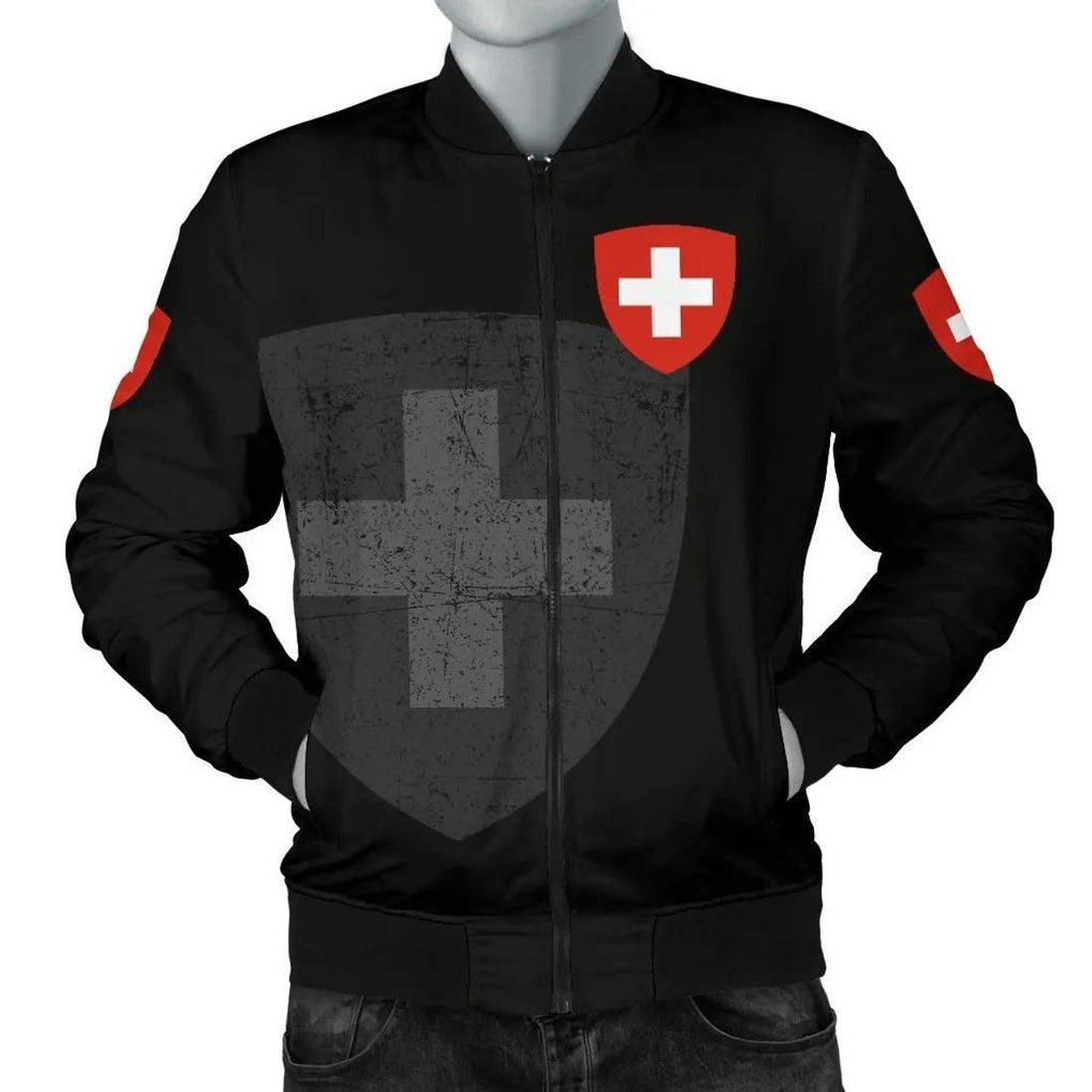 FUNSTUFFPRINT Switzerland Men's 3D Bomber Jacket