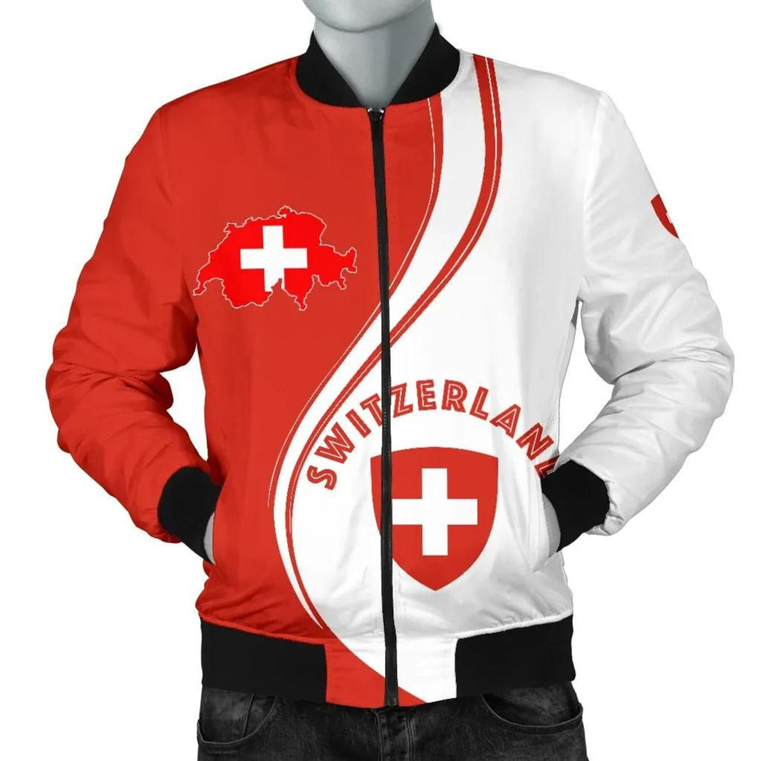 FUNSTUFFPRINT Switzerland Men's Bomber Jacket - Generation 3D Bomber Jacket