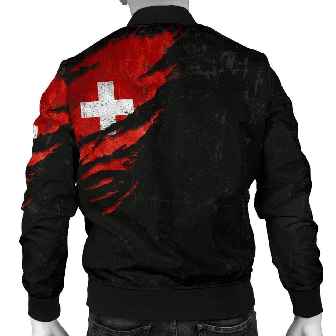 FUNSTUFFPRINT Switzerland in Me Men's Bomber Jacket - Special Grunge Style 3D Bomber Jacket