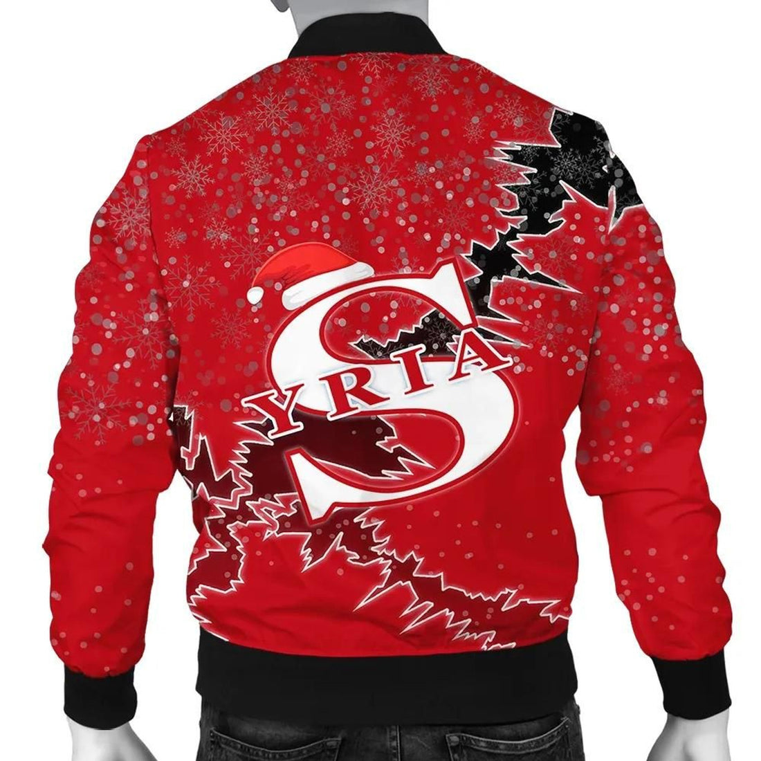 FUNSTUFFPRINT Syria Christmas Coat Of Arms Men Bomber Jacket Style 3D Bomber Jacket