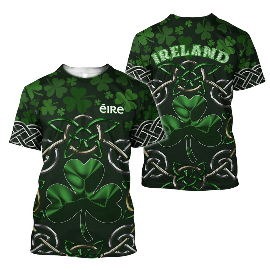 FUNSTUFFPRINT Dilypod Irish Saint Patrick's Day Shamrock Celtic Cross Hoodie T-Shirt T-Shirt Pi 3D T-shirt