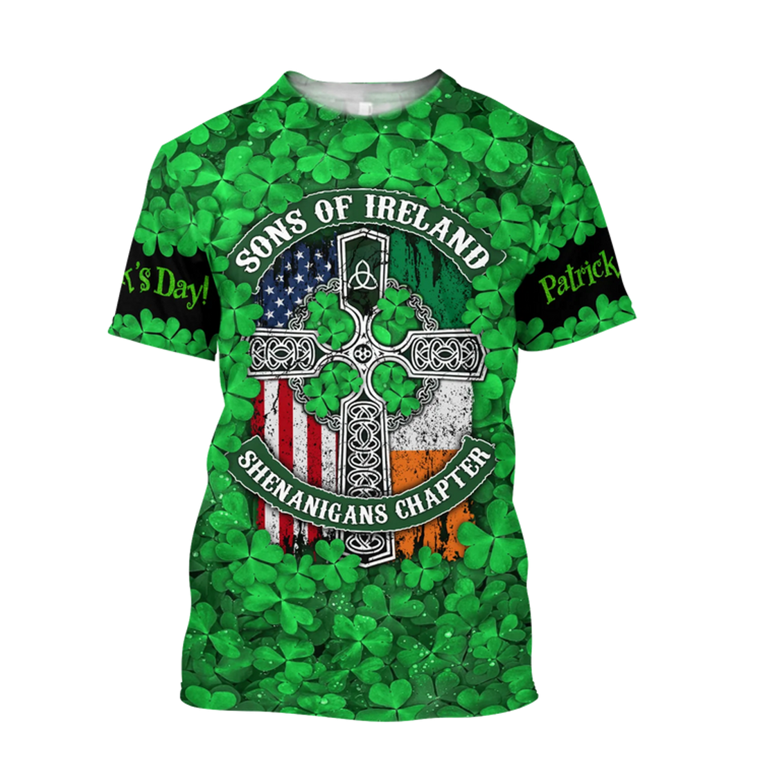 FUNSTUFFPRINT Happy St Patrick's Day Irish Shirt, Son Of Ireland Shenanigans Chapter, Hoodie T-Shirt T-Shirt for Men and Women 3D T-shirt
