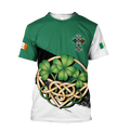 FUNSTUFFPRINT Celtic Cross Ireland St. Patrick's Day 3D Shirt, Irish St. Paddy's Sweater, Shamrock Shirt, Idea For St Patrick's Day 3D T-shirt