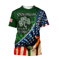 FUNSTUFFPRINT Shenanigans It is my DNA USA Flag 3D All Over PrinT-Shirts, Saint Patrick's Day Shirt, Irish Shirt, USA Flag Shirt 3D T-shirt