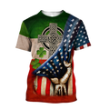 FUNSTUFFPRINT St Patrick's Day USA Flag 3D Shirt, St Patrick's Day Shirt, American Flag Shirt, Saint Patrick's Day Shirt, Irish Shirt, USA Flag Shirt 3D T-shirt