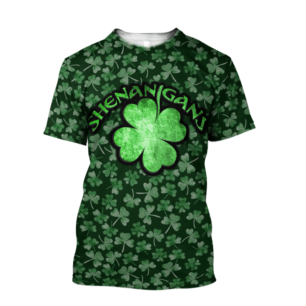 FUNSTUFFPRINT Shenanigans Shamrock 3D Shirt, Matching St Patrick's Day Shirts, St Patrick's Day Shirt, Irish Shirt, Lucky Shirt 3D T-shirt